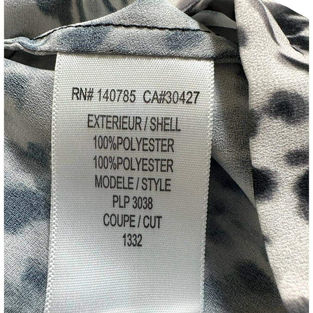 Brochu Walker Snow Leopard Print V-Neck Sleeveless Draped Top Grey Black XS - Picture 7 of 10